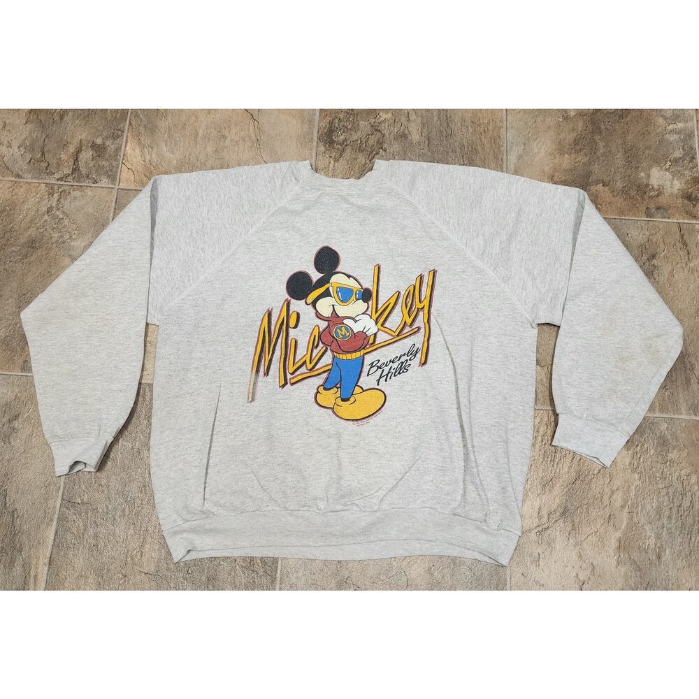 Vintage Disney Mickey Mouse Beverly Hills Sweatshirt Size XL Tultex Sherry MFG